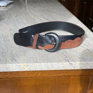 Black Belt with Tan Suede